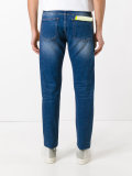 stripe panel straight jeans