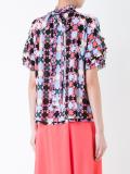 gathered print blouse 