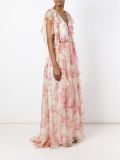 v-neck printed gown