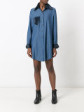 fur trim shirt dress 
