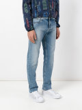 faded straight-leg jeans
