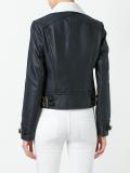 zipped pocket biker jacket