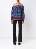 floral embroidery off-shoulder blouse