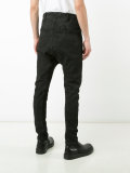 skinny drop-crotch trousers
