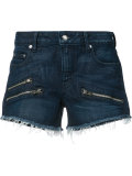 zipped denim shorts