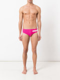 logo print swim trunks