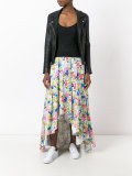 garbage print full skirt