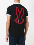 rear print polo shirt 