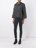 velvet effect cropped skinny trousers