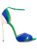 contrast panel sandals