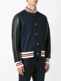 striped trim bomber jacket