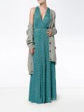 sleeveless lurex evening dress