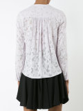 collarless lace blouse