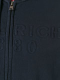 embossed logo zipped hoodie