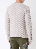 frayed textured knit jumper