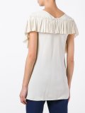 pleated trim blouse