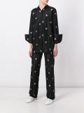 floral jacquard trousers