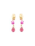 pink sapphire drop stud earrings