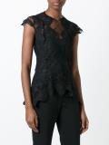 heart motif macramé blouse
