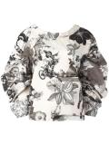floral print V-back blouse