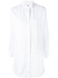 lace-trimmed shirt dress