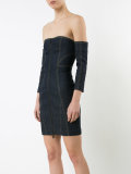 strapless zipped denim dress
