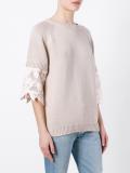 guipure sleeve jumper