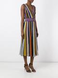striped v-neck dress