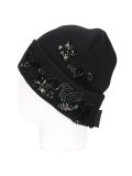 sequin floral design beanie