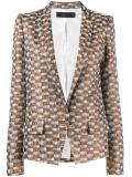 checked jacquard blazer