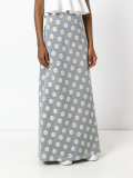 daisy print maxi skirt