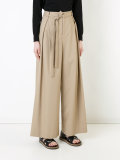 pleated high-waisted trousers