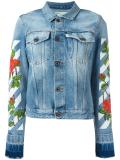 roses embroidery denim jacket