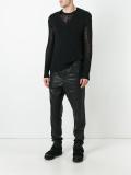 leather tapered trousers 
