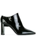 square toe varnished booties