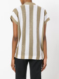 short sleeve stripe cardigan