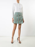 bead embroidered mini skirt
