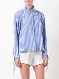 cold-shoulder striped shirt
