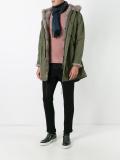 zipped mid parka coat
