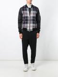 checked bomber jacket