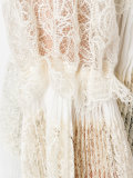 lace panel pleated blouse 