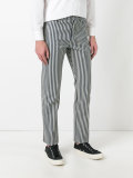 striped tapered trousers