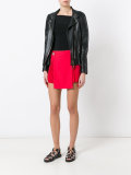 pleated trim studded skirt