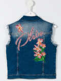 embroidered denim gilet 