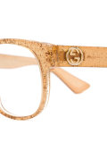 transparent glitter rectangular glasses