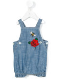 embroidered denim dungarees