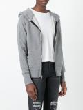 distressed zipped hoodie