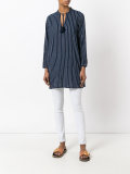 tied neck striped tunic