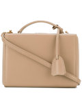 padlock closure shoulder bag