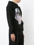 printed face hoodie